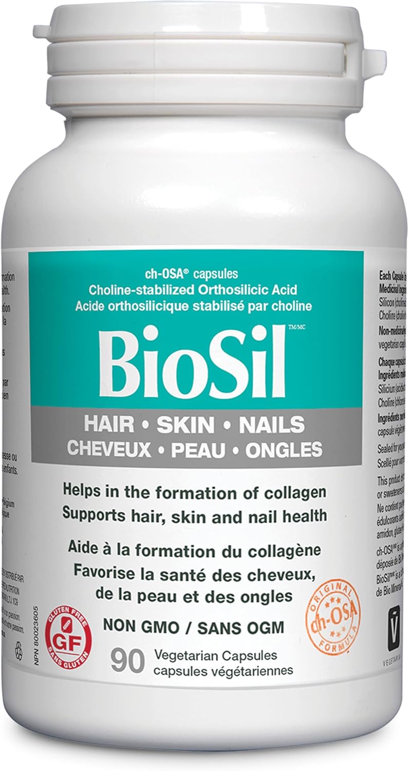 BioSil® Hair, Skin, Nails by Bio Minerals NV – ch-OSA® Silicon Support | 90 Vegetarian Capsules