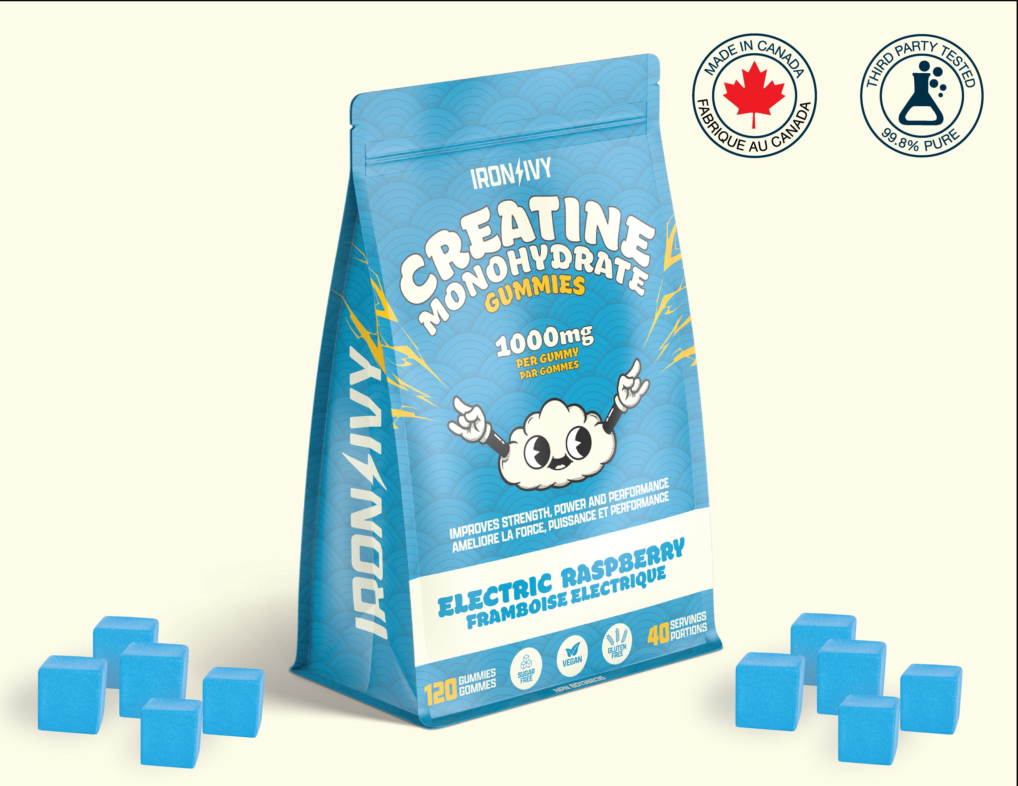 Creatine Monohydrate Gummies | Iron & Ivy | 120 Gummies