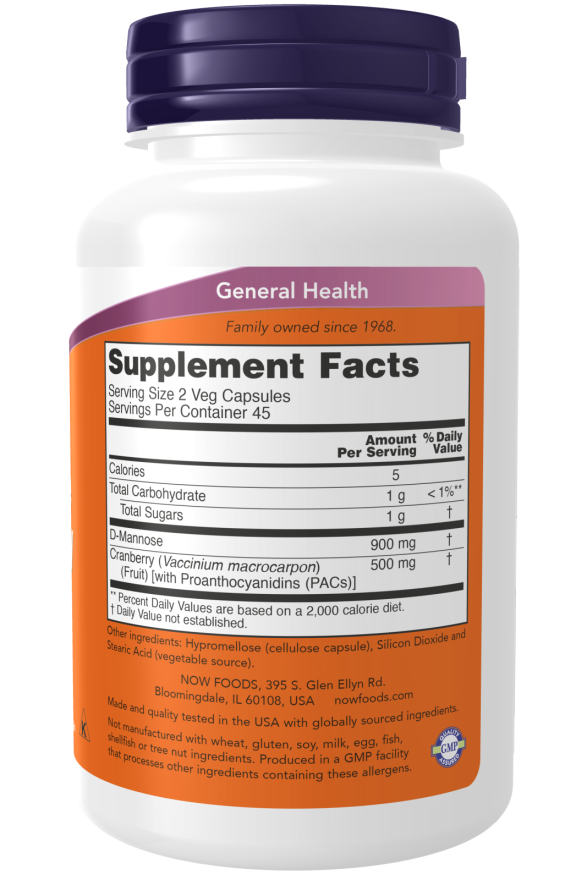 Mannose Cranberry | NOW® | 90 Veg Capsules