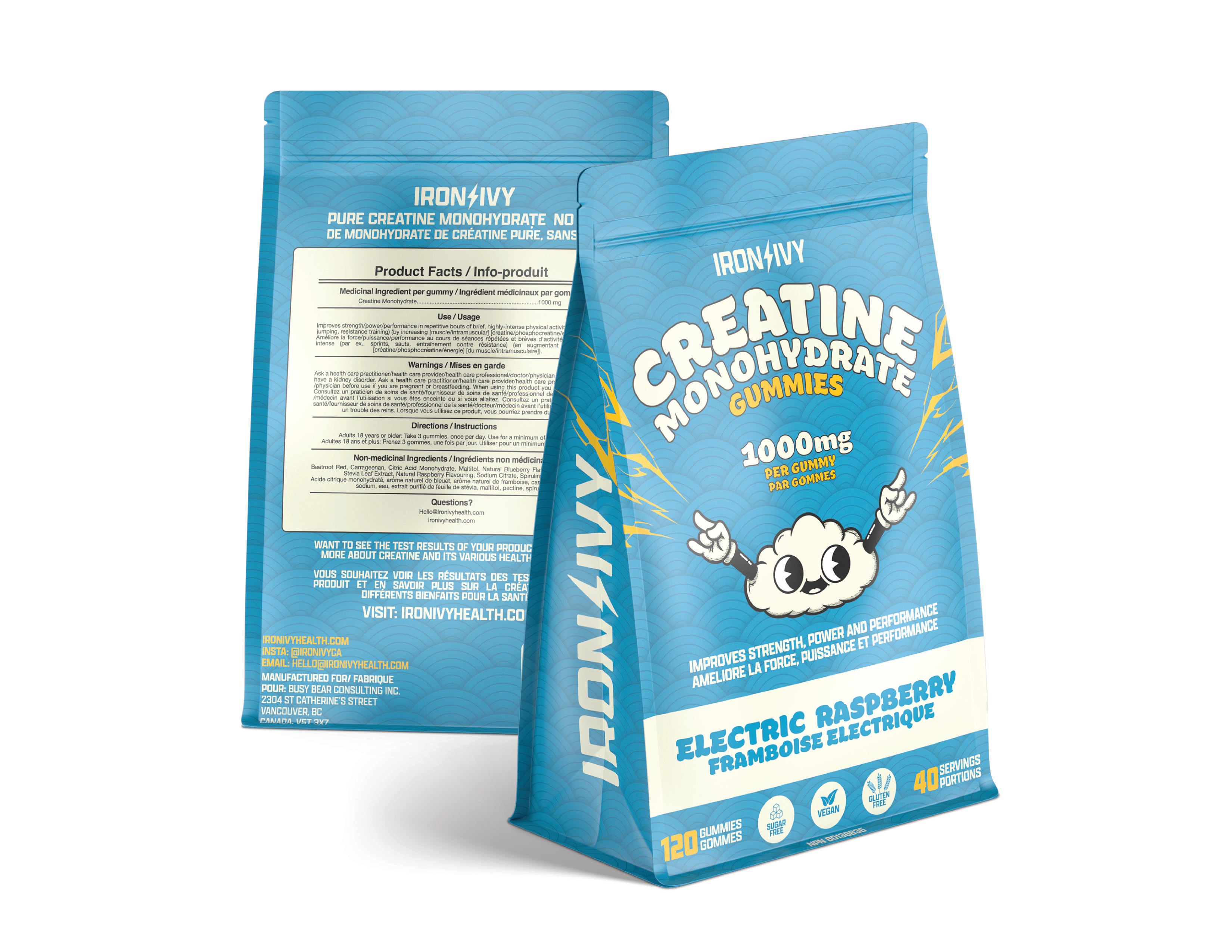Creatine Monohydrate Gummies | Iron & Ivy | 120 Gummies