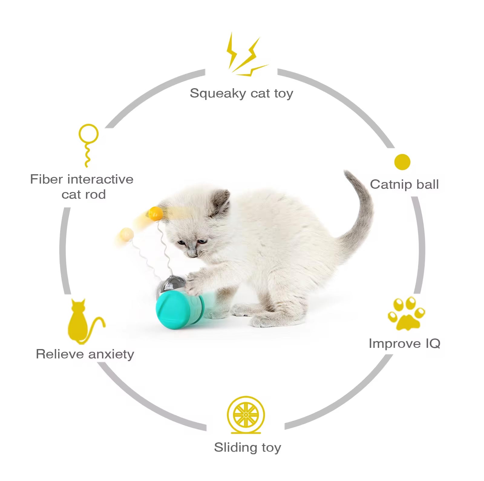 Interactive Squeaky Balance Toy – Fun for Dogs & Cats