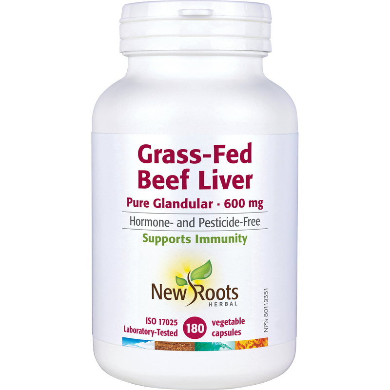 Grass-Fed Beef Liver Pure Glandular | New Roots HERBAL® | 180 Capsules