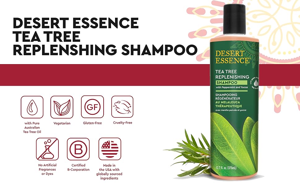 Tea Tree Oil Replenishing Shampoo | Desert Essence® | 375 mL
