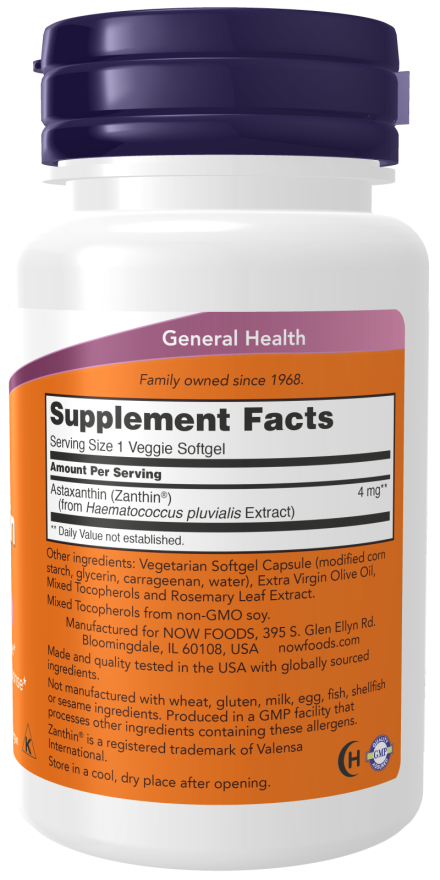 Astaxanthin | NOW® | 60 or 90 Vegetarian Softgels