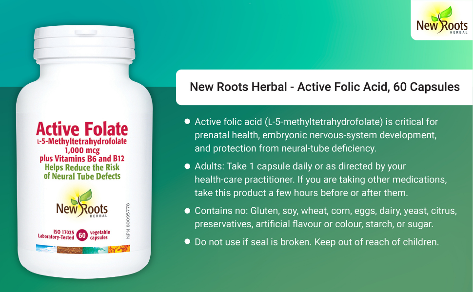 Active Folate | New Roots HERBAL® | 60 Vegetable Capsule
