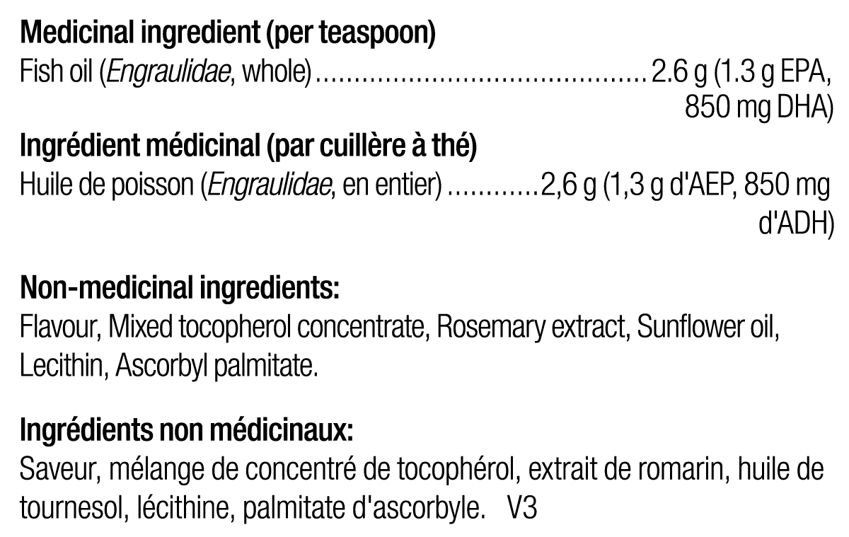 Orthomega Liquid Fish Oil - Mango | Ortho Molecular |  150 mL