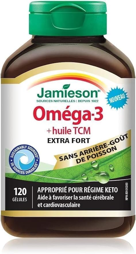 Extra Strength Omega-3 + MCT Oil | Jamieson™ | 120 Softgels