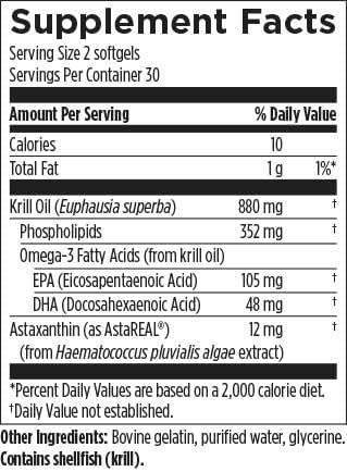 XanthOmega Krill Oil™ | Designs for Health® | 60 Softgel