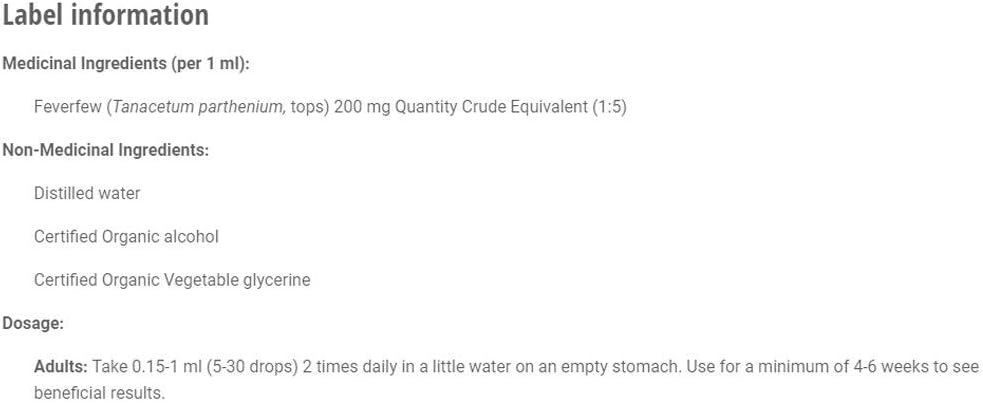 Feverfew | St. Francis Herb Farm | 50, 100, 250 mL