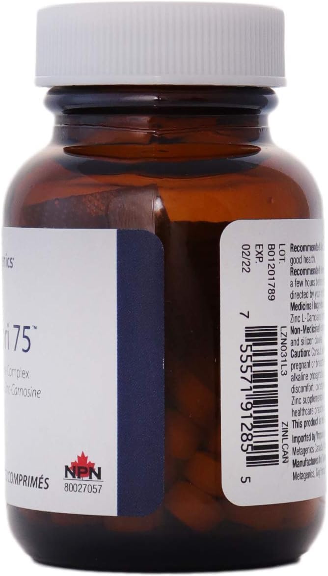 Zinlori 75™ by Metagenics® – Zinc-Carnosine Complex for GI Support | 60 Tablets