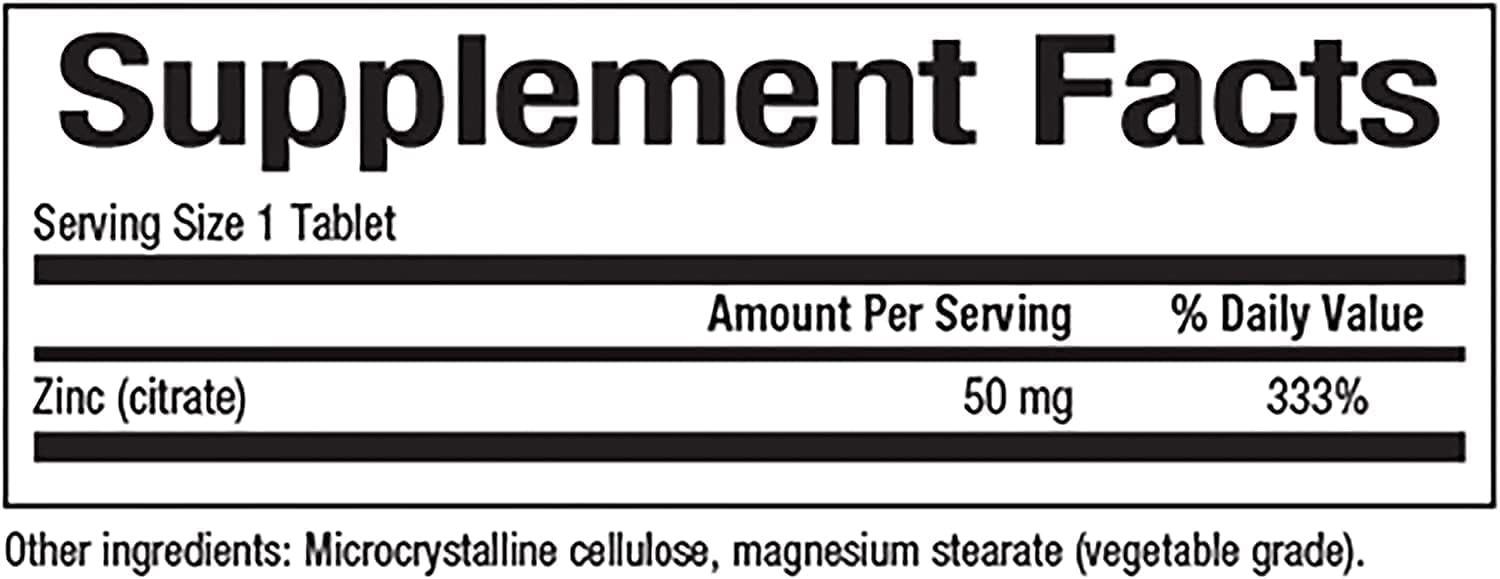 Zinc Citrate 50mg  | Natural Factors® | 90 or 180 Tablets