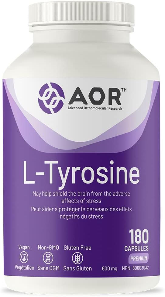 L-Tyrosine 600 mg | AOR™ | 180 Capsules