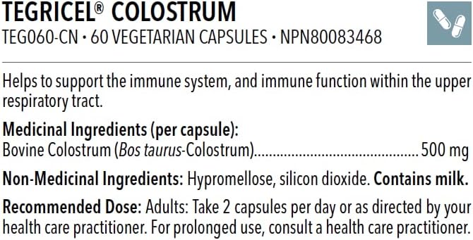 Tegricel Colostrum® | Designs for Health® | 60 Vegetarian Capsules