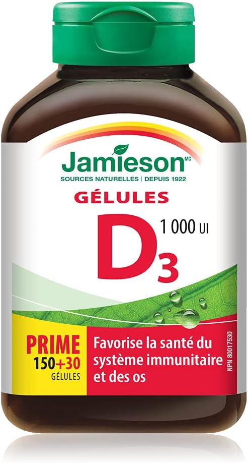 Vitamin D3 1,000 IU Premium | Jamieson™ | 180 Softgels
