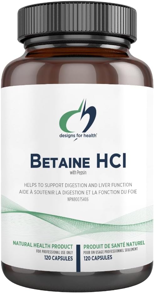 Betaine HCl | Designs for Health® | 120 Vegeterian Capsules