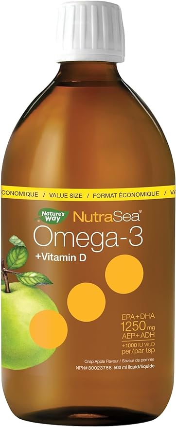 Omega-3+Vitamin D, Crisp Apple | NutraSea® | 16.9 fl oz (500 ml) OR 6.8 fl oz (200 ml)