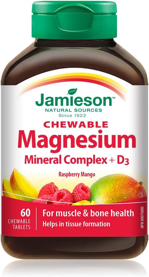 Chewable Magnesium Mineral Complex + D3 | Jamieson™ | 60 Chewable Tablets