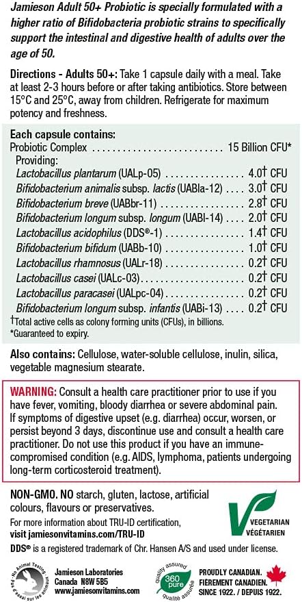 Adult 50+ Probiotic Complex | Jamieson™ | 30 Vegetarian Capsules