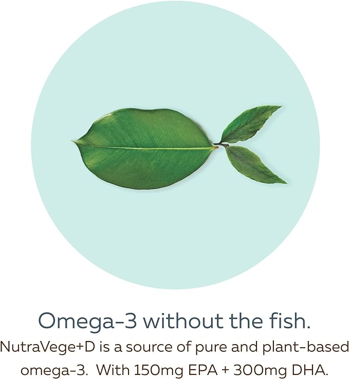 Plant-Based Omega-3 + Vitamin D3 | NutraVege™ | 30 Softgels