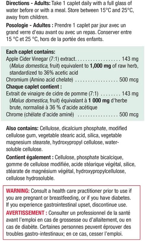 Apple Cider Vinegar & Chromium | Jamieson™ | 120 Caplets