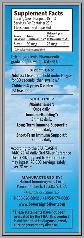 Bio-Active Silver Hydrosol | Sovereign Silver® | 59 mL or 118 mL