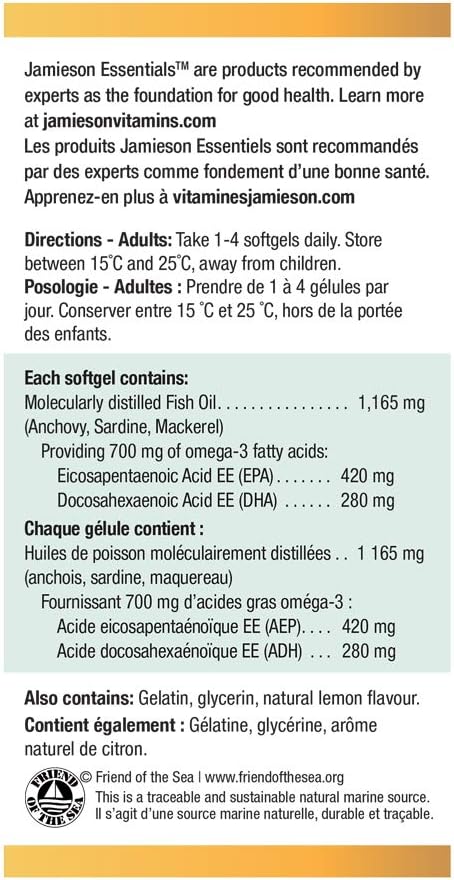 Extra-Strength Omega-3 (No Fishy Aftertaste) | Jamieson™ | 100 Softgels