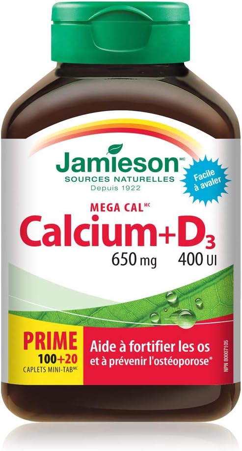Mega Cal™-Calcium & Vitamin D3 | Jamieson™ | 120 Caplets