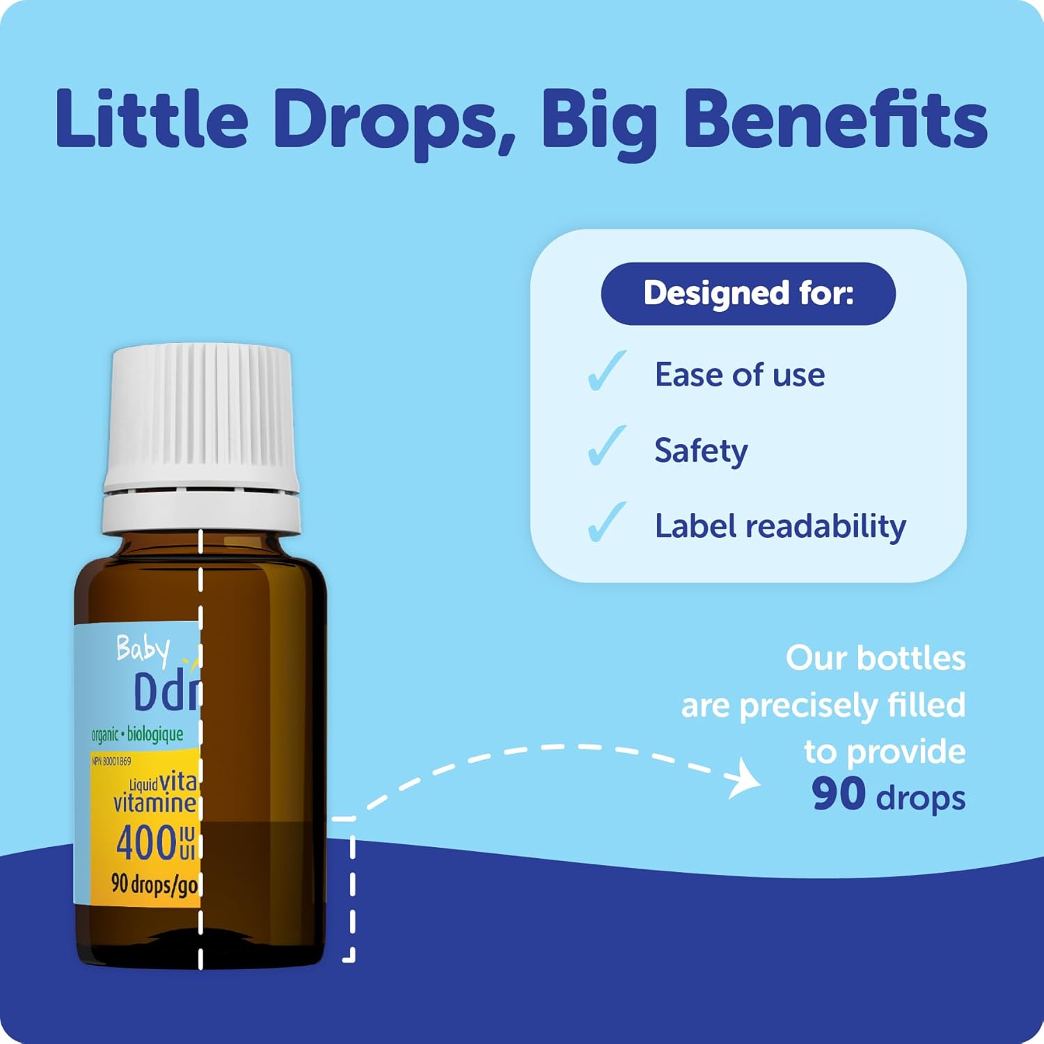 Organic Baby Ddrops 400 IU | Ddrops® | 90 drops (2.5 ml)