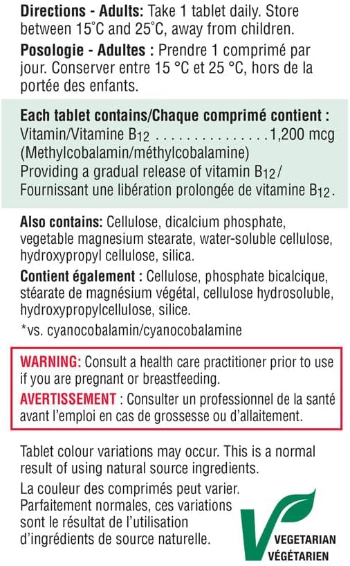 Vitamin B12 1200 mcg Timed Release | Jamieson™ | 80 Tablets
