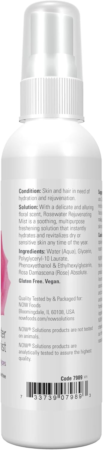 Rosewater Rejuvenating Mist | NOW® | 118 mL