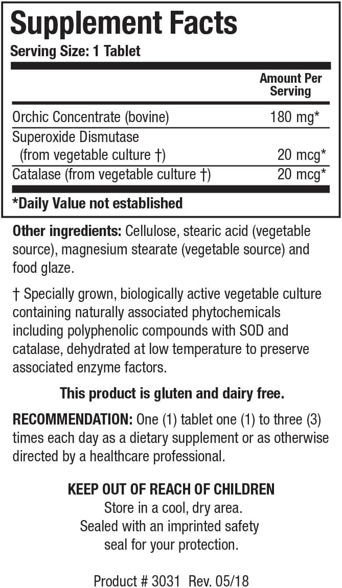 Cytozyme-Orchic | Biotics Research® | 100 Tablets