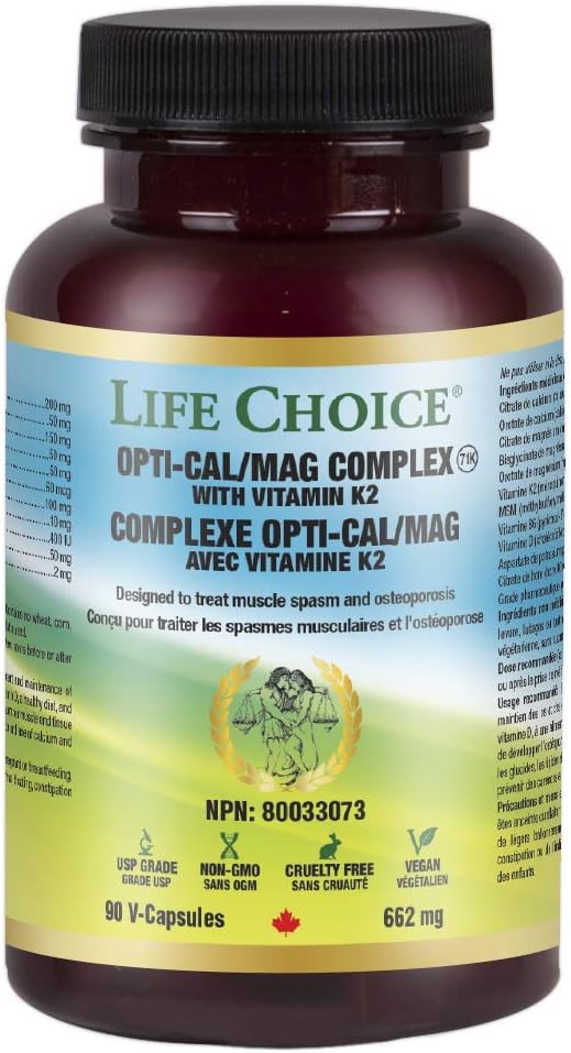 Opti-Cal/Mag Complex with Vitamin K2 | Life Choice® | 90 Vegetarian Capsules