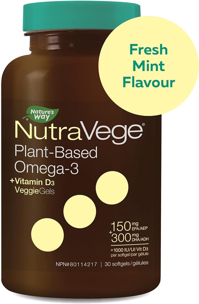 Plant-Based Omega-3 + Vitamin D3 | NutraVege™ | 30 Softgels