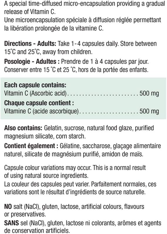 Vitamin C 500 mg Timed Release | Jamieson™ | 100 Capsules