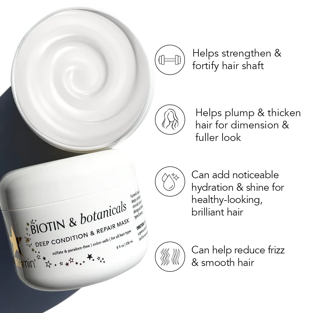Biotin & Botanicals Hair Mask | HAIRtamin® | 8 Fl Oz (236 mL)