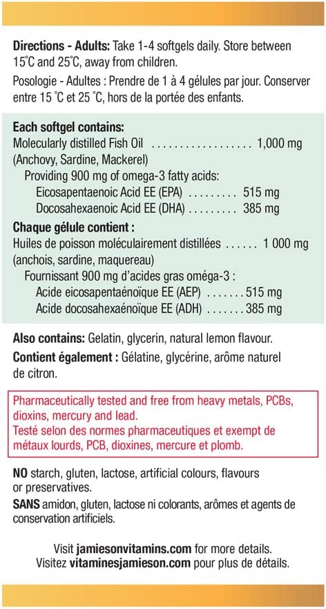 No Fishy Aftertaste (Ultra-Strength Omega-3) | Jamieson™ | 75 Softgels