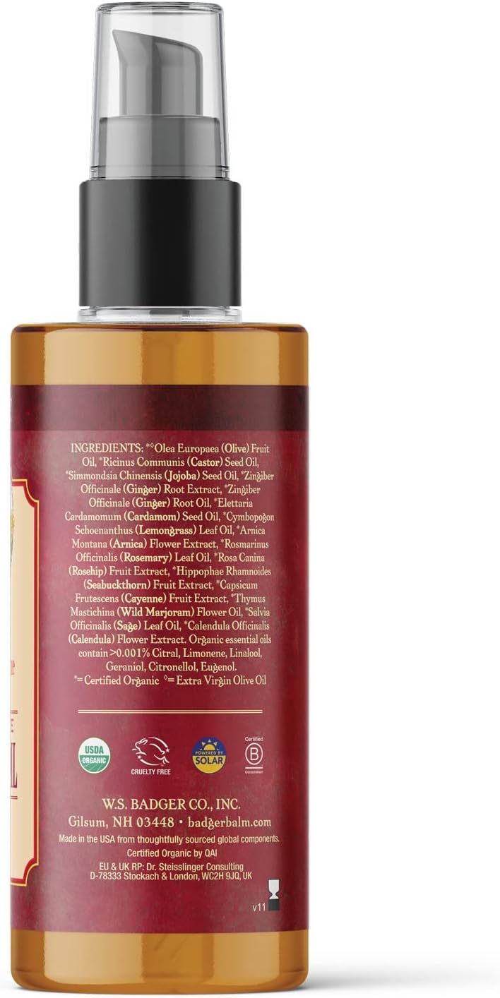 Ginger Massage Oil | Badger® | 118 mL (4 Oz.)