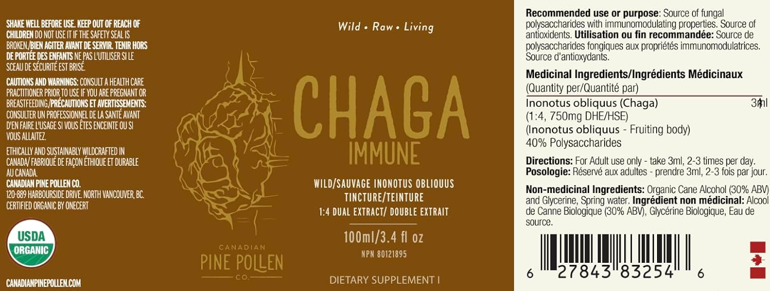 Chaga Tincture | Canadian Pine Pollen® | 100ml