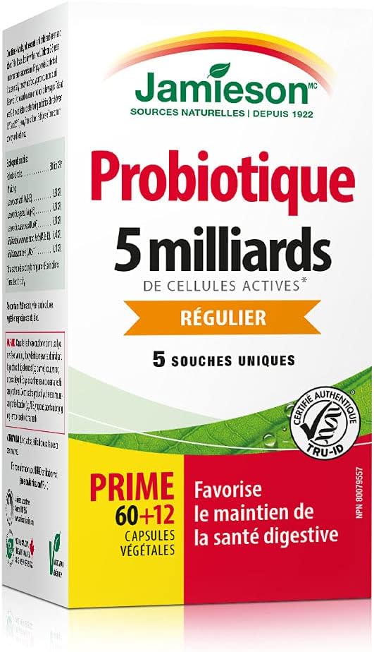 Probiotic Regular Strength | Jamieson™ | 60+12 Vegetarian Capsules