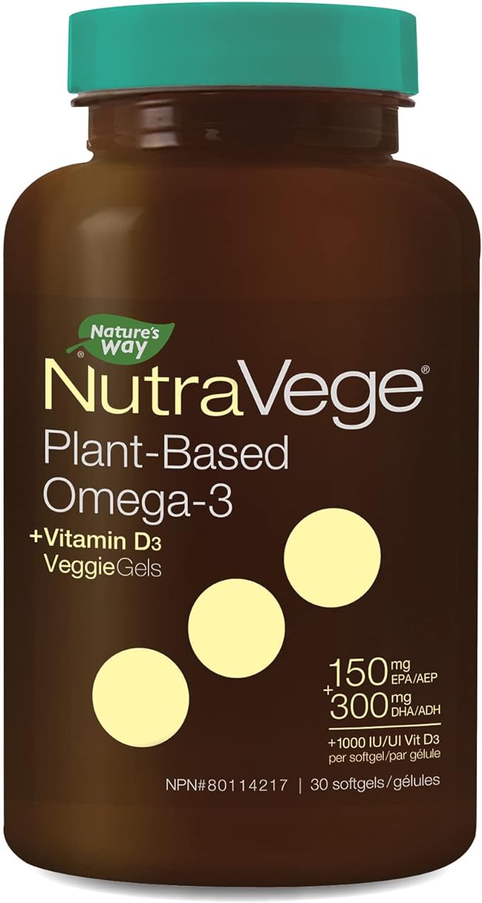 Plant-Based Omega-3 + Vitamin D3 | NutraVege™ | 30 Softgels