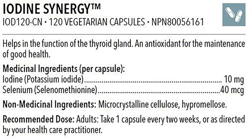 Iodine Synergy ™ | Designs for Health® | 120 Vegeterian Capsules