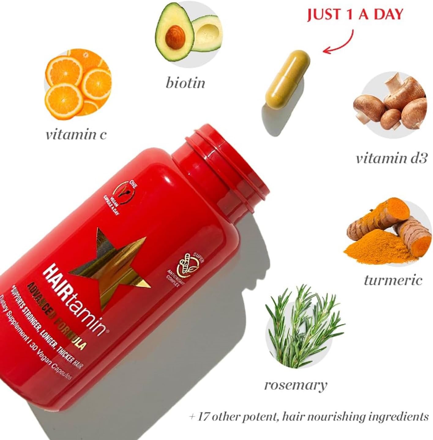 Advanced Formula Vitamins | HAIRtamin® | 30 Capsules