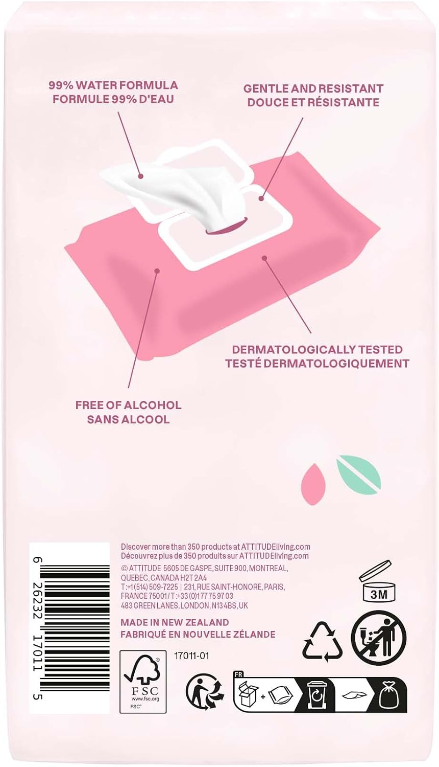 100% Biodegradable Baby Wipes | ATTITUDE® | 72 Count