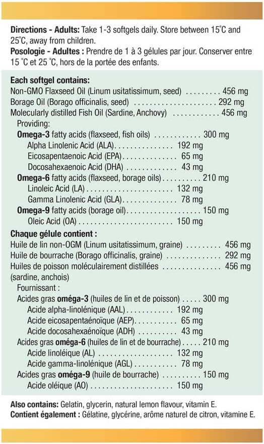 Omega 3-6-9 (No Fishy Aftertaste) | Jamieson™ | 180 Softgels