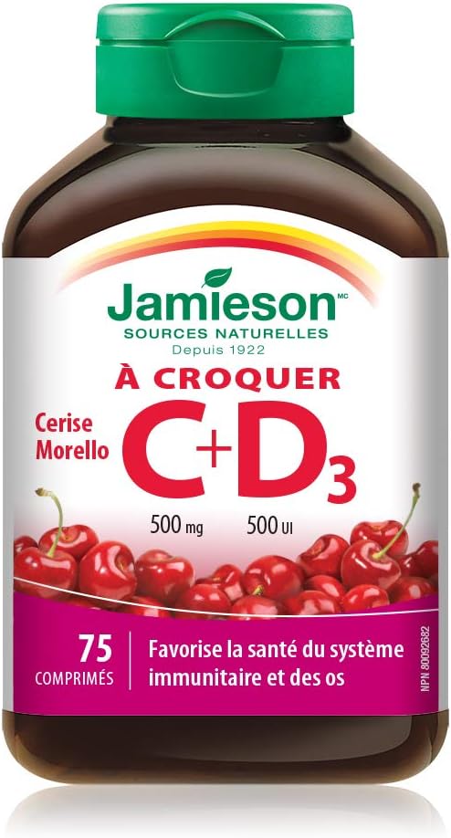 Vitamin C & Vitamin D | Jamieson™ | 75 Chewable Tablets