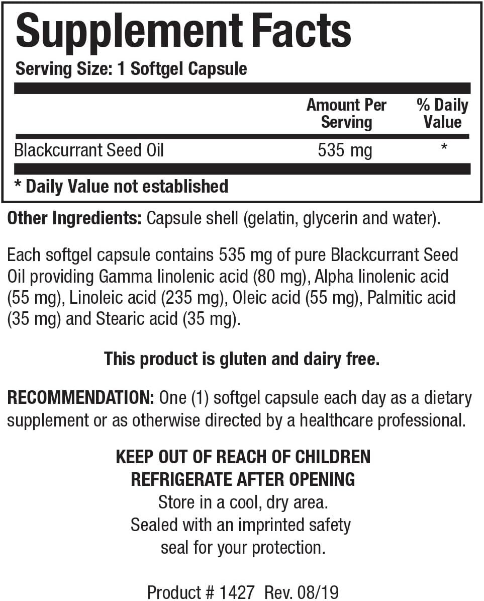 Black Current Seed Oil | Biotics Research® | 60 Capsules