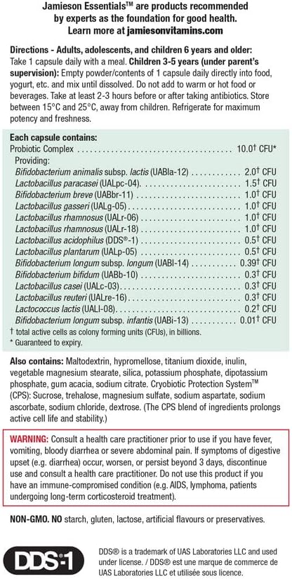 Probiotic Daily Maintenance 10 Billion | Jamieson™ | 60 Vegetarian Capsules