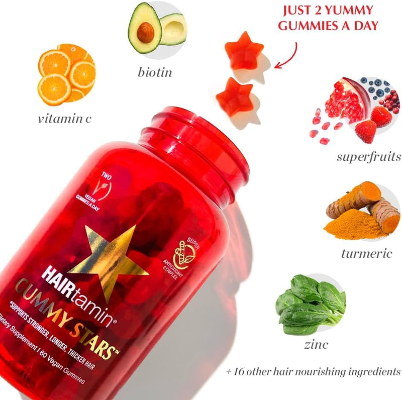 Gummy Stars™ | HAIRtamin® | 60 Vegan Gummies