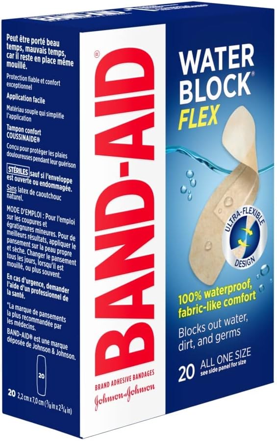 Water Block Flex™ Bandages, 100% Waterproof |  Band-Aid® | 20 Count