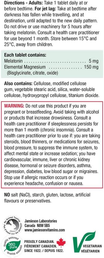 Melatonin with Magnesium | Jamieson™ | 60 Tablets